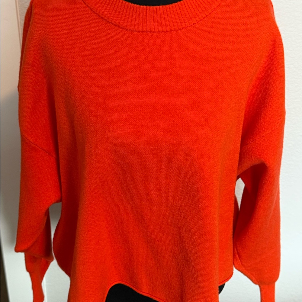 Lumiere Bold Orange Crew Neck Sweater
